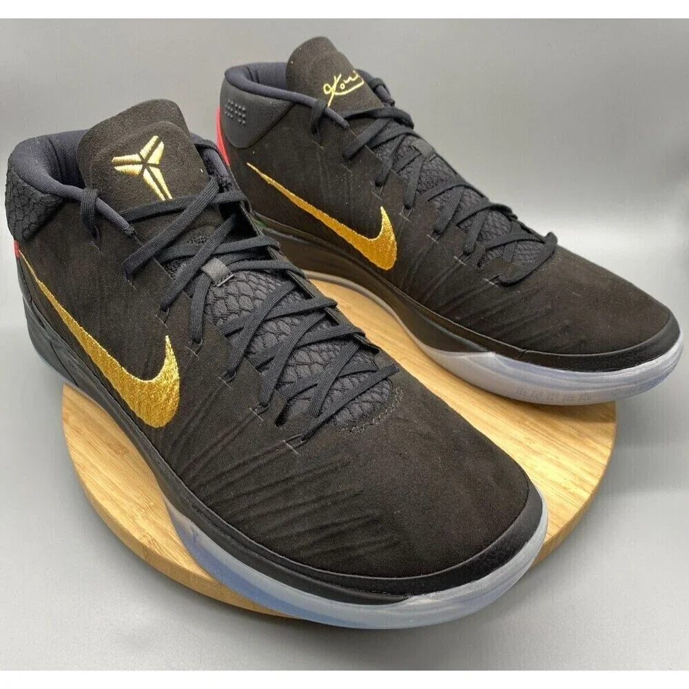 Nike Kobe AD Shoes Black Gold Basketball Sneakers Lace AQ9579-001 Mens 17.5 - Picture 3 of 12